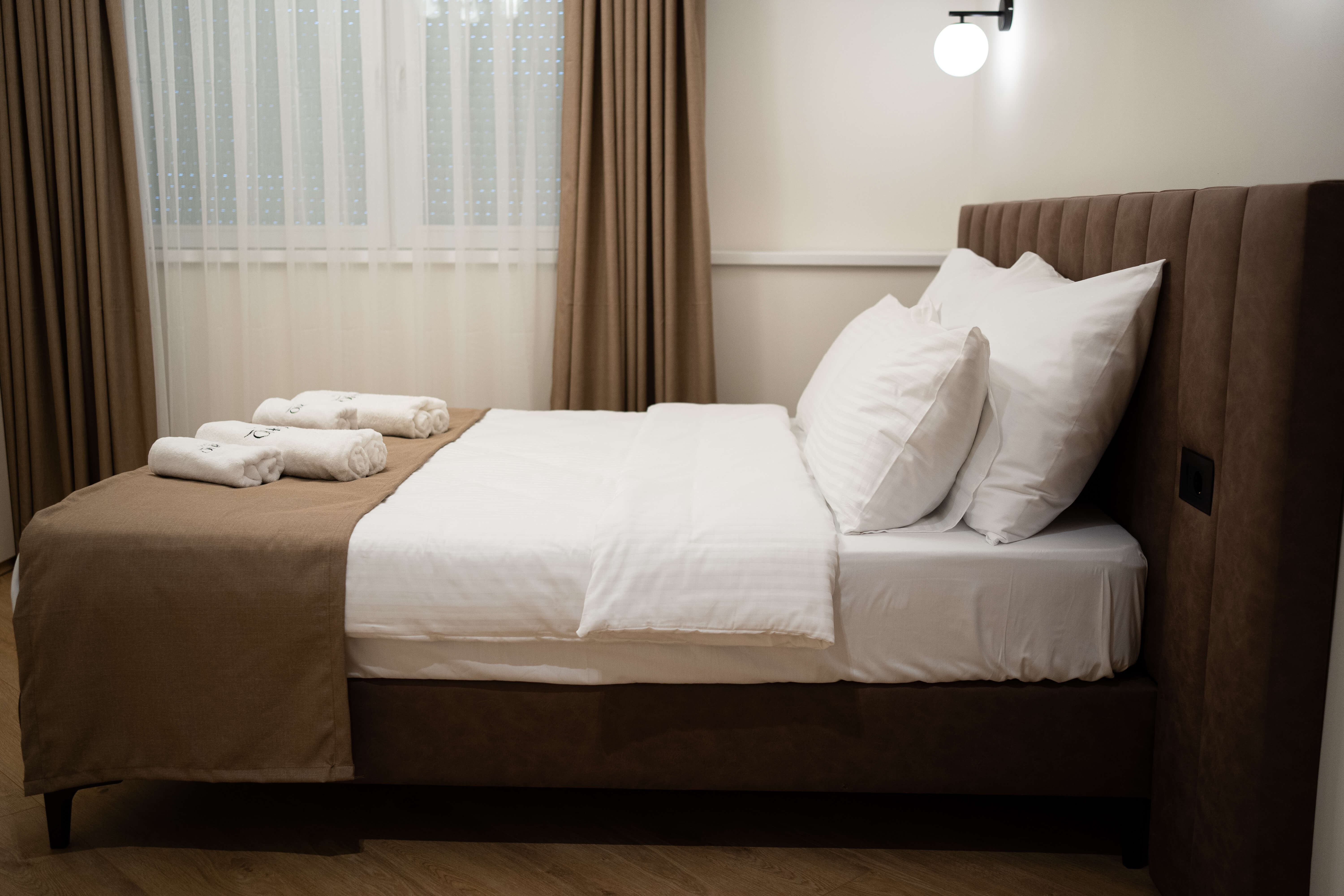 Warm living room, layered neutrals