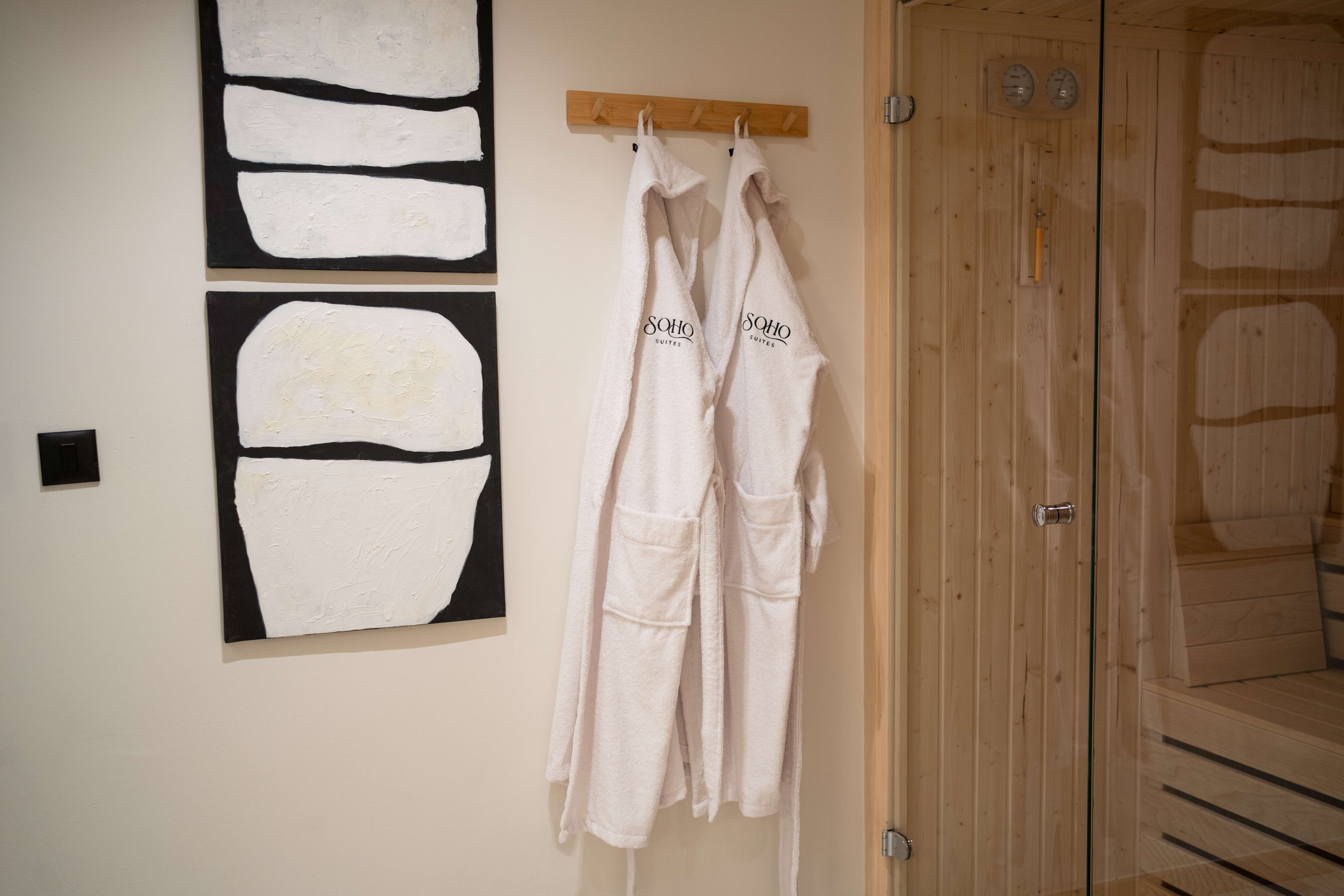 Warm living room, layered neutrals