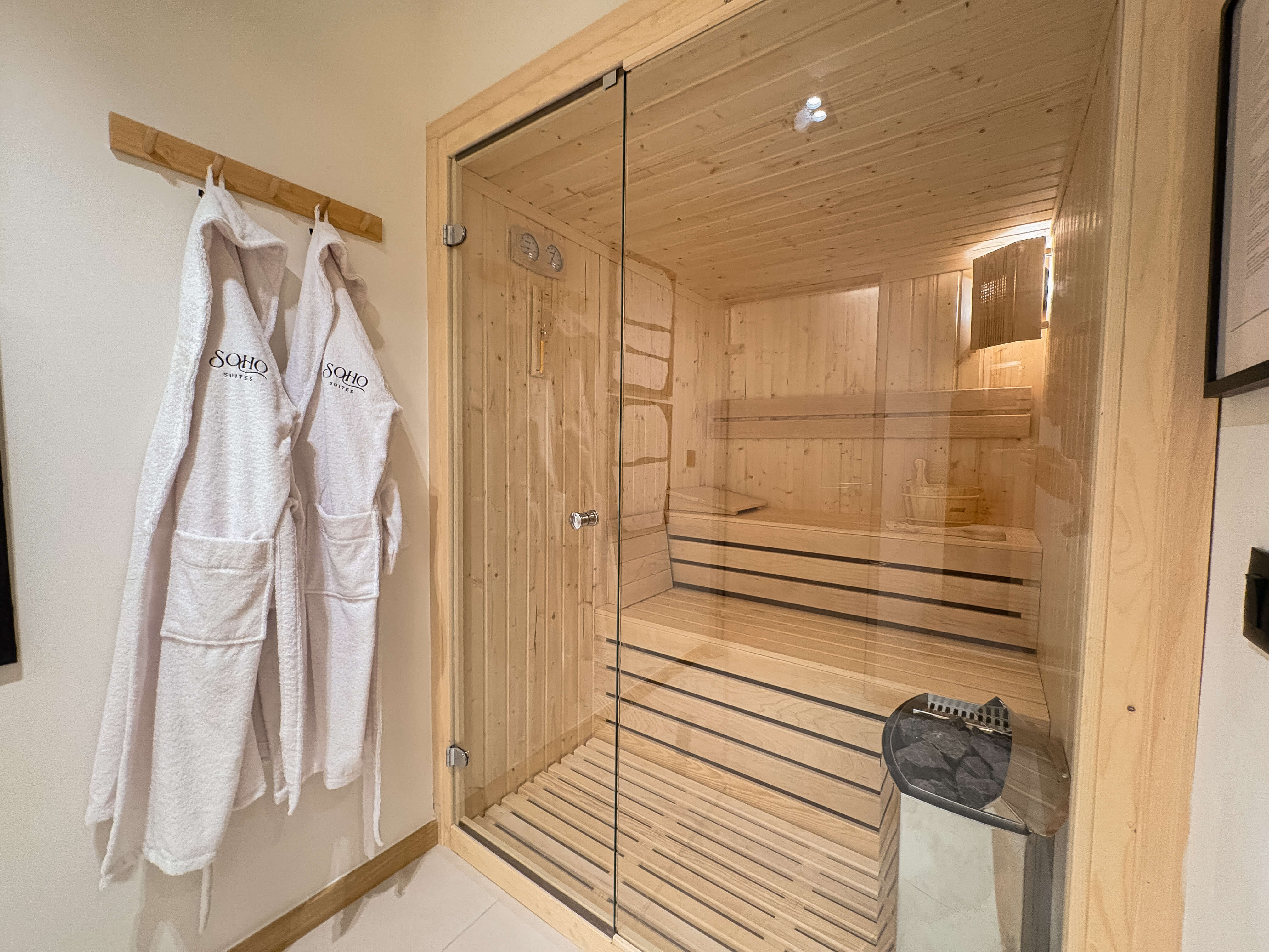 Warm living room, layered neutrals